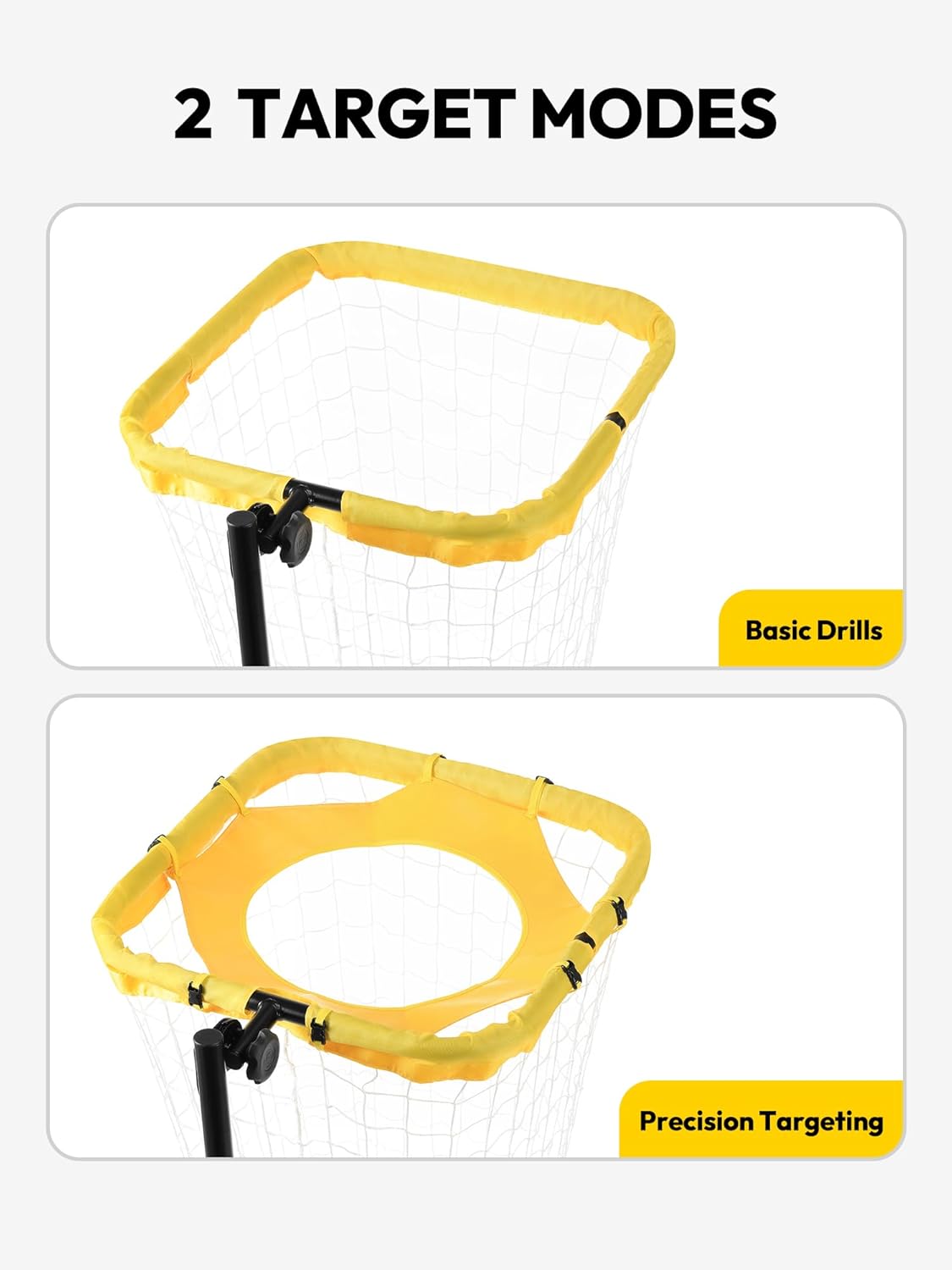 Adjustable Volleyball Setter Trainer Net with 5 Angles and Height Settings with 2 Target Modes and Wheels