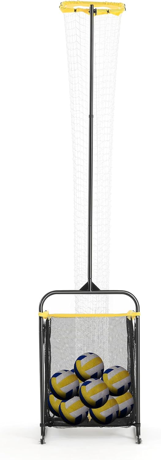 Adjustable Volleyball Setter Trainer Net with 5 Angles and Height Settings with 2 Target Modes and Wheels