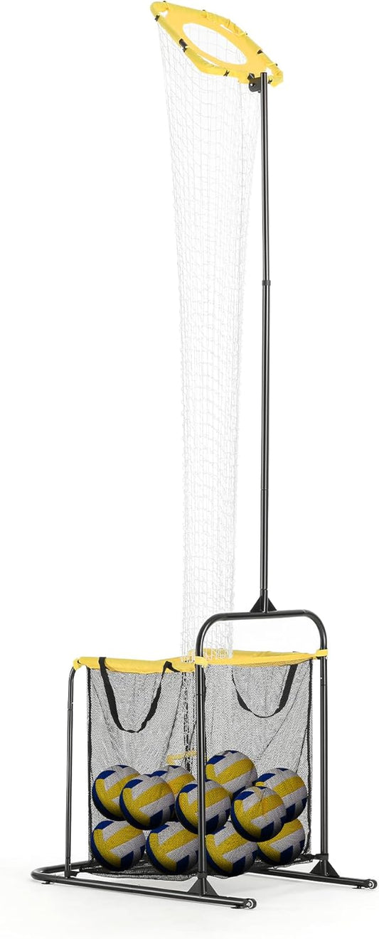 Adjustable Volleyball Setter Trainer Net with 5 Angles and Height Settings with 2 Target Modes and Wheels