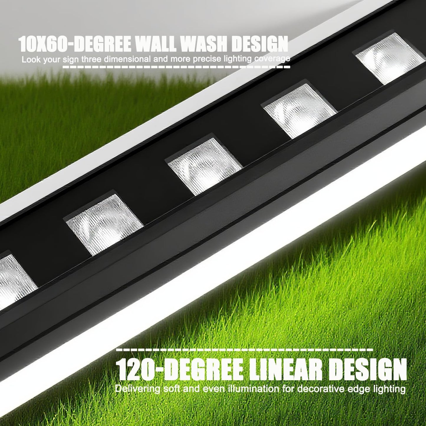 Dual-Sided LED Wall Washer Lights, 24W 5000K Daylight Wall Washer Light Bar, 12W RGBW Dimmable Linear