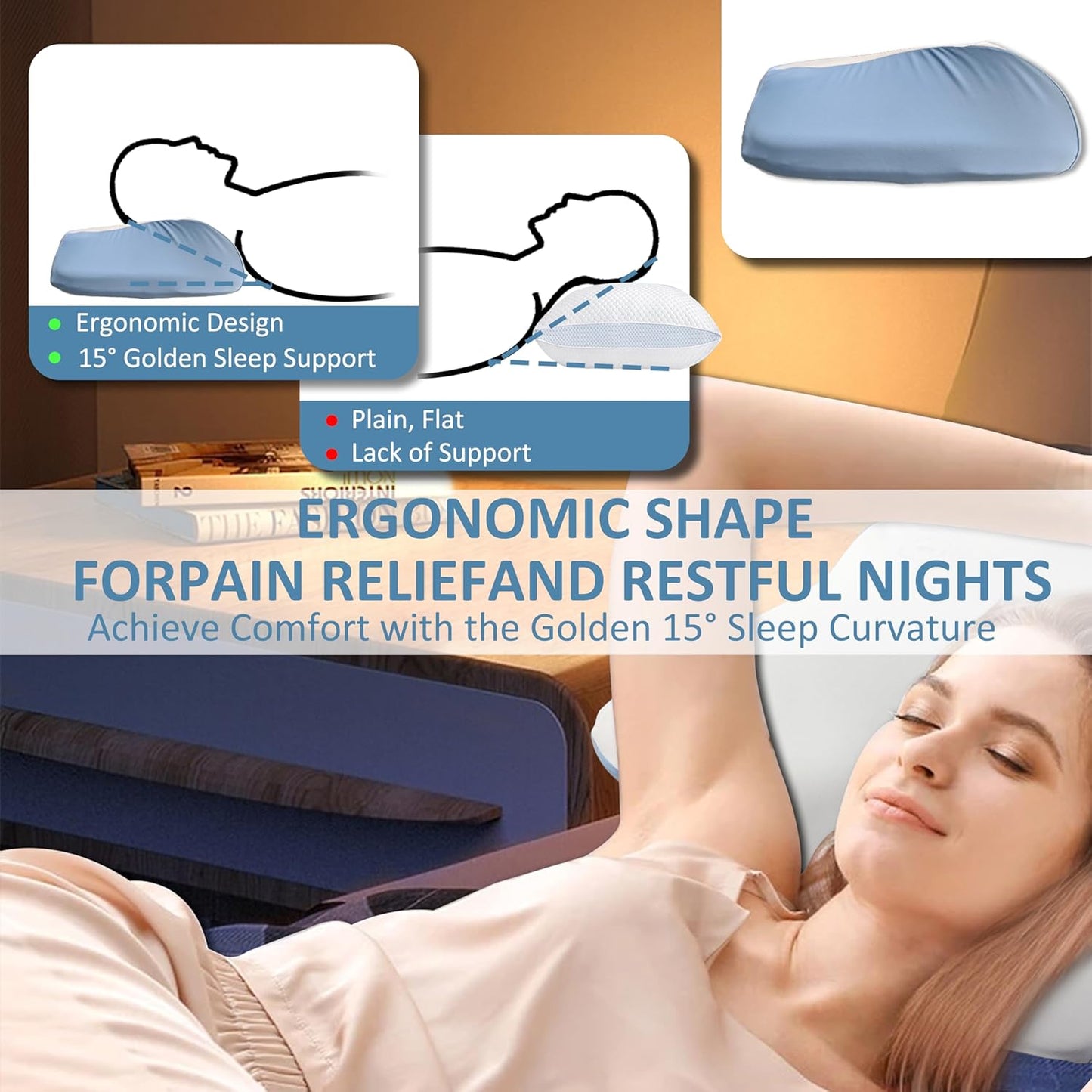 Smart Sleep Pillow for Sleep Aid, Cooling Breathable Memory Foam Pillow, with Three Sleep Aid Sound Options