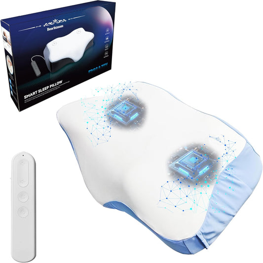 Smart Sleep Pillow for Sleep Aid, Cooling Breathable Memory Foam Pillow, with Three Sleep Aid Sound Options