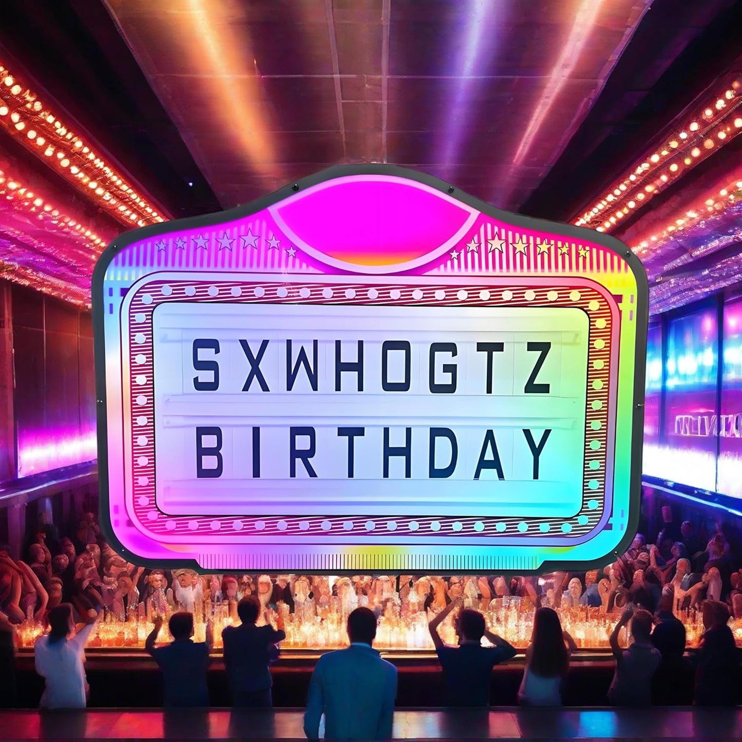 VIP Bottle Service Sign, Bottle Presenter for Night Club, Color Display Lights with 4 Sets Letters,1 Numbers Kit