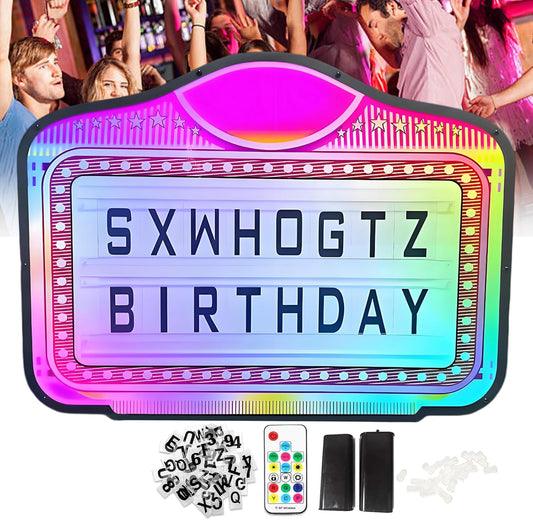 VIP Bottle Service Sign, Bottle Presenter for Night Club, Color Display Lights with 4 Sets Letters,1 Numbers Kit