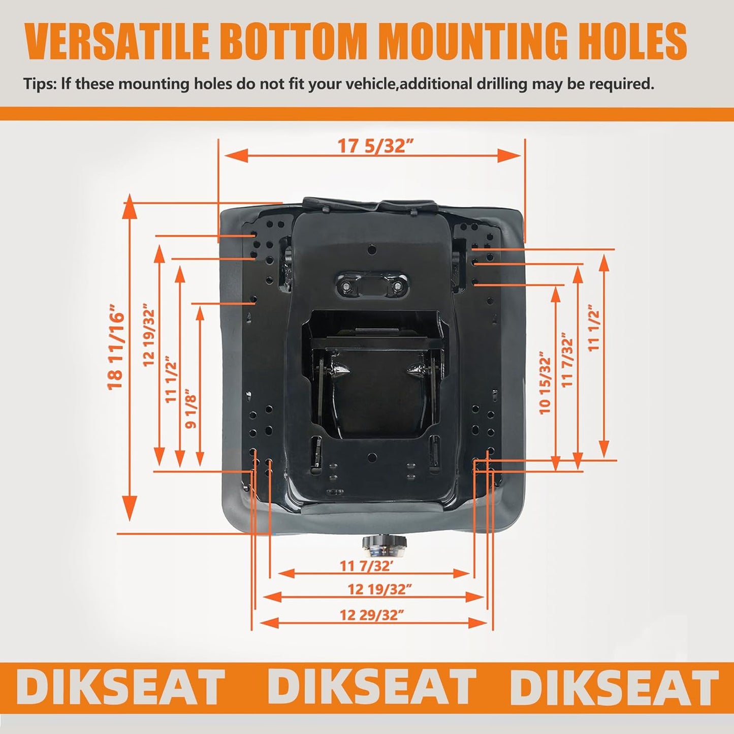 Universal Seat Suspension Kit w/o Seat Slider, Fit for Zero Turn Lawn Mower, Tractor, Forklift, Compatible with Most