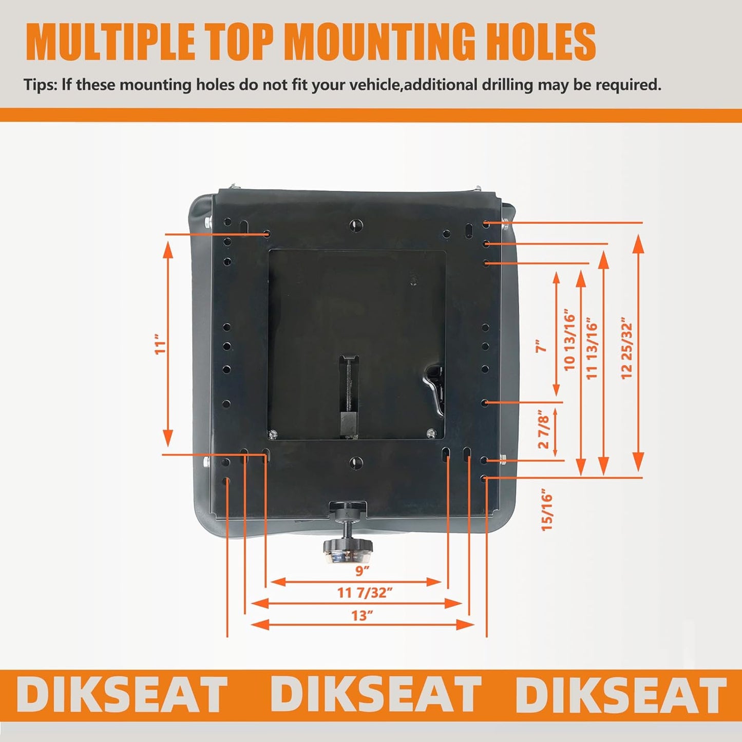 Universal Seat Suspension Kit w/o Seat Slider, Fit for Zero Turn Lawn Mower, Tractor, Forklift, Compatible with Most