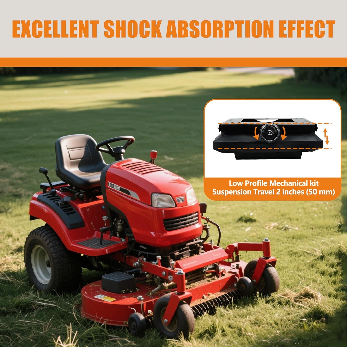 Universal Seat Suspension Kit w/o Seat Slider, Fit for Zero Turn Lawn Mower, Tractor, Forklift, Compatible with Most