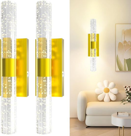 Wall Sconces Set of Two, Rechargeable LED Wall Lights for Bedroom and Living Room, Bathroom Mirror, Hallway
