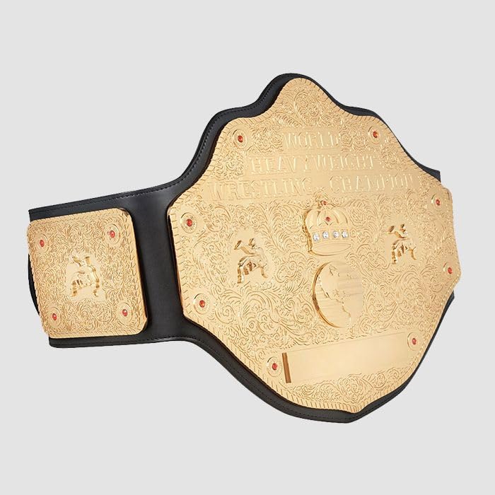 Big Gold 2mm Championship Title Belt Replica, World Heavyweight Wrestling Belt