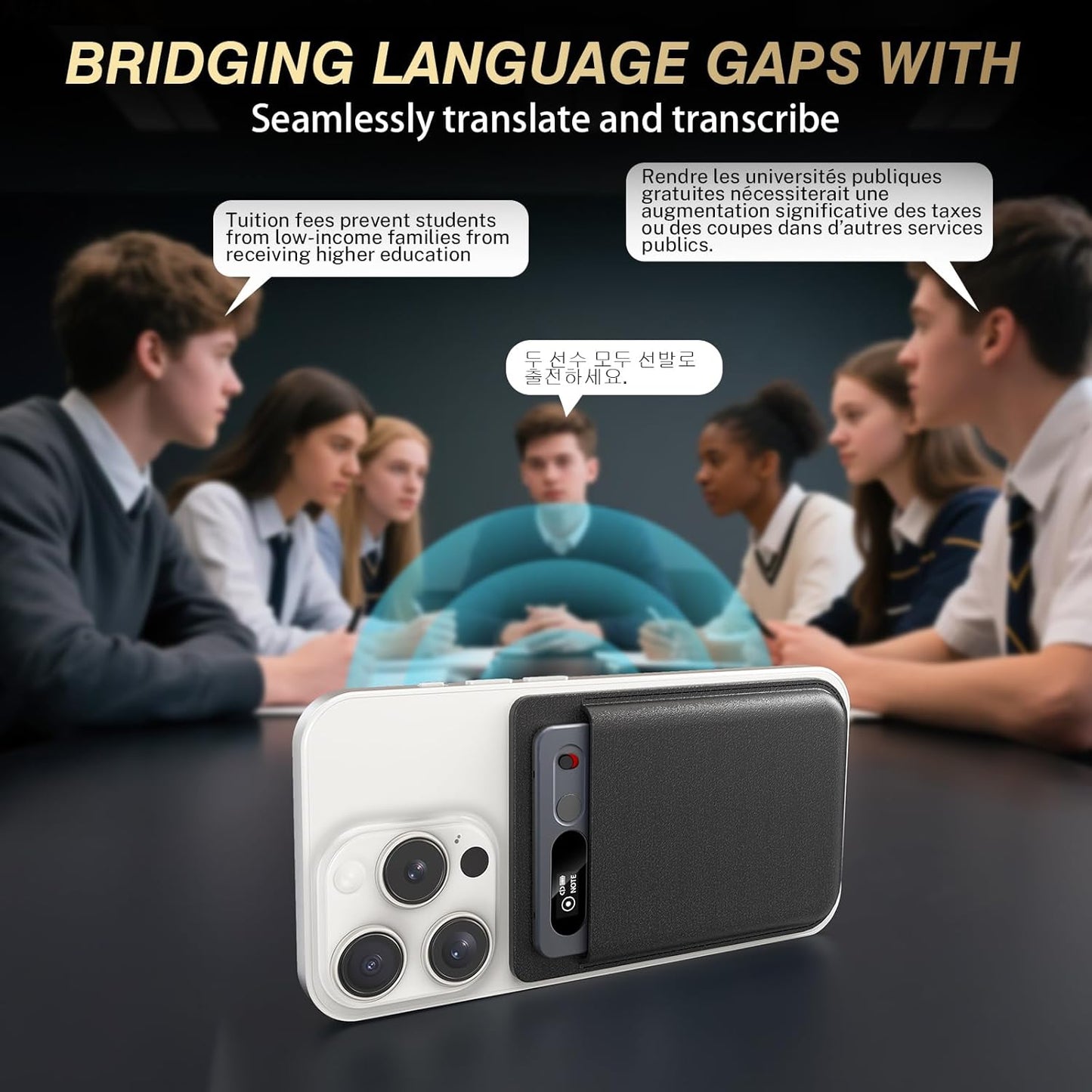 AI Voice Recorder with Case, 64GB Memory, App Control, GKP9 Recorder Transcribe/Summarize w/AI