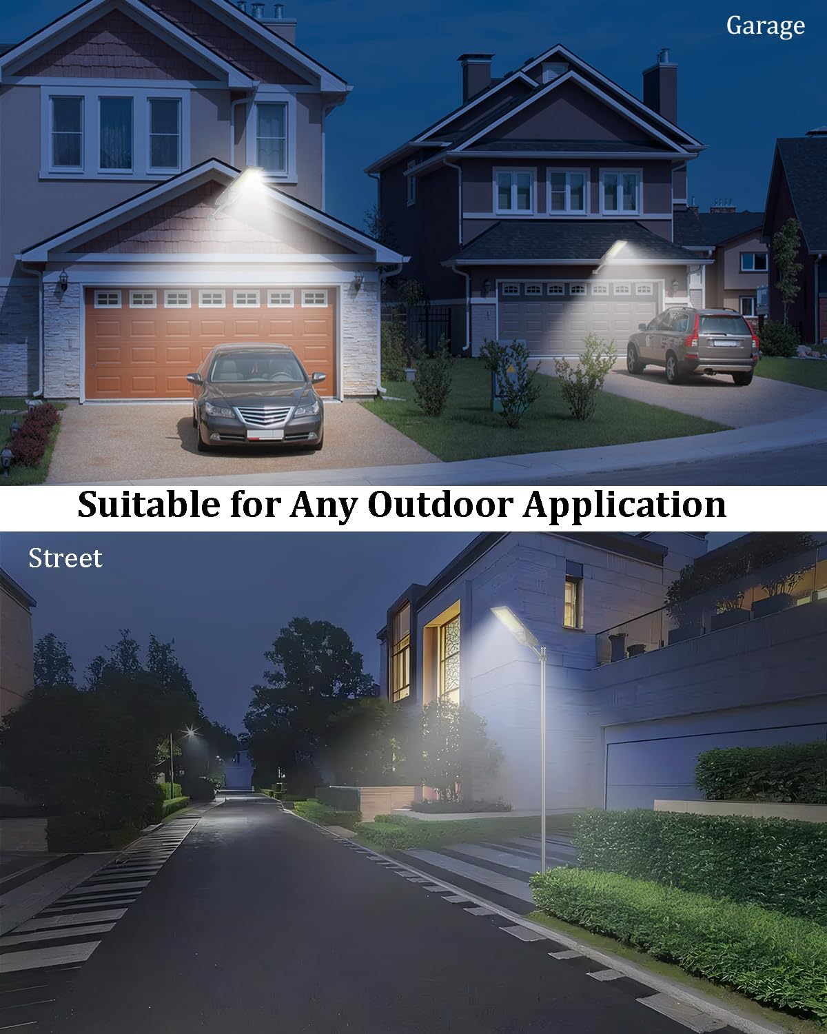 Solar Street Lights Outdoor, 24,000Mah High Power Solar Security Flood Lights Parking Lot Lights, 6500K