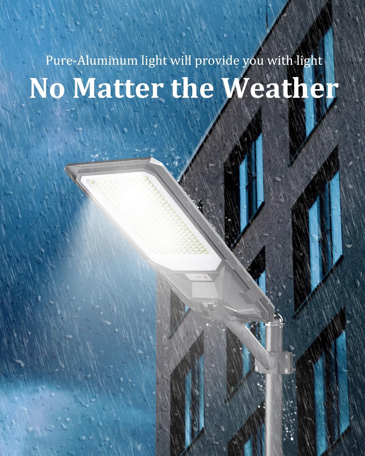 Solar Street Lights Outdoor, 24,000Mah High Power Solar Security Flood Lights Parking Lot Lights, 6500K