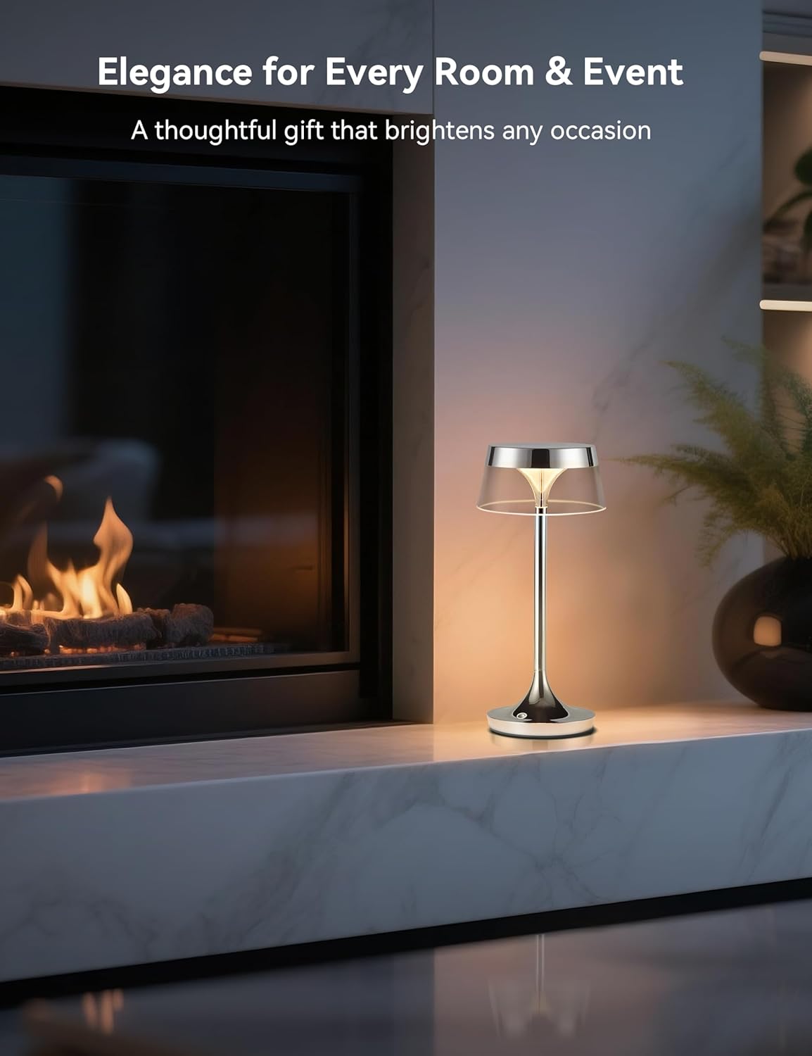 Cordless LED Table Lamp, Portable 3 Color Stepless Touch Dimmable Desk lamp, Rechargeable Table Lamp