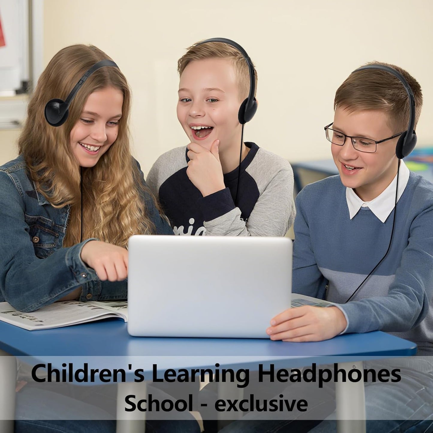 Type C Headphones Bulk for Classroom School Kids 30 Pack, USB C Wired Headphones