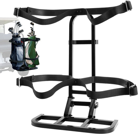Universal Golf Cart Rear Seat Bag Holder Rack Compatible with Club Car/EZGO/Yamaha, Fits Safety Grab Bar
