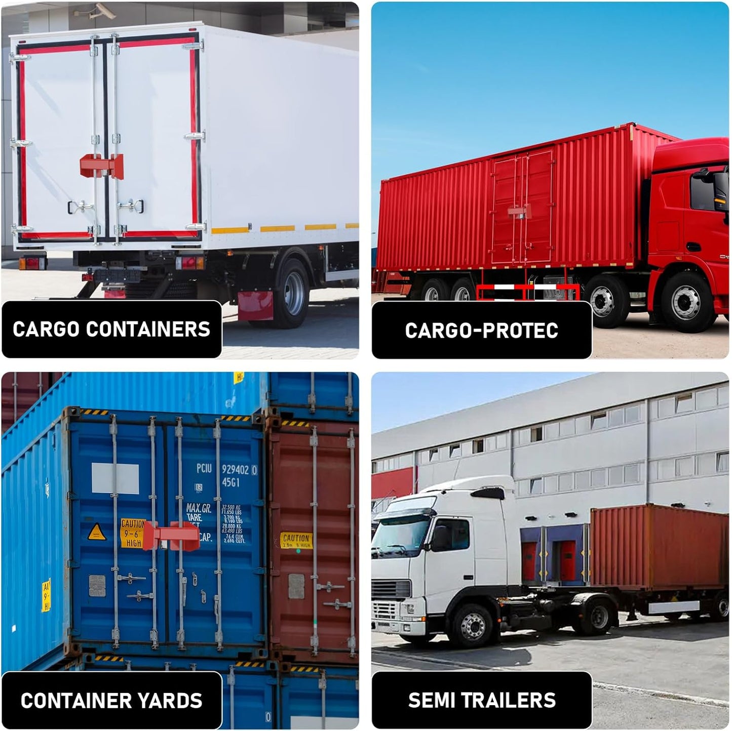 Shipping Cargo Container Door Lock, Heavy Duty Container Trailer Door Locks for Semi Trailers, Cargo Vans