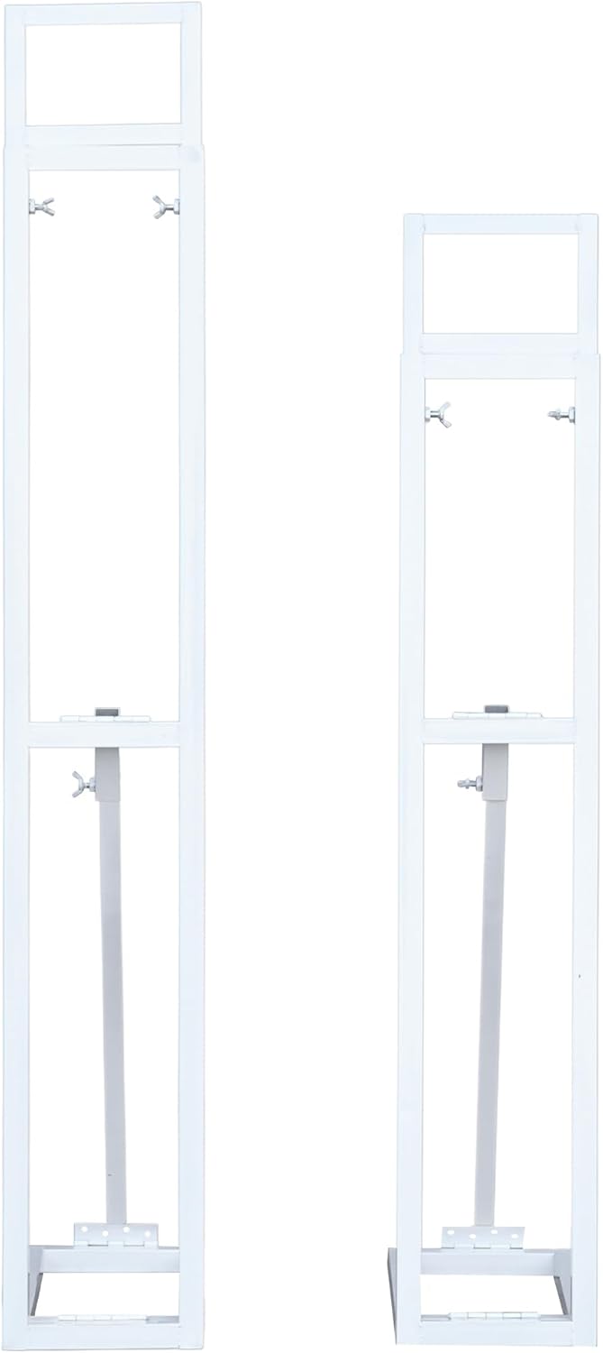 Angela flower White Metal Adjustable Pipe Backdrop Stand With Support Rod Base, Pack Of 2
