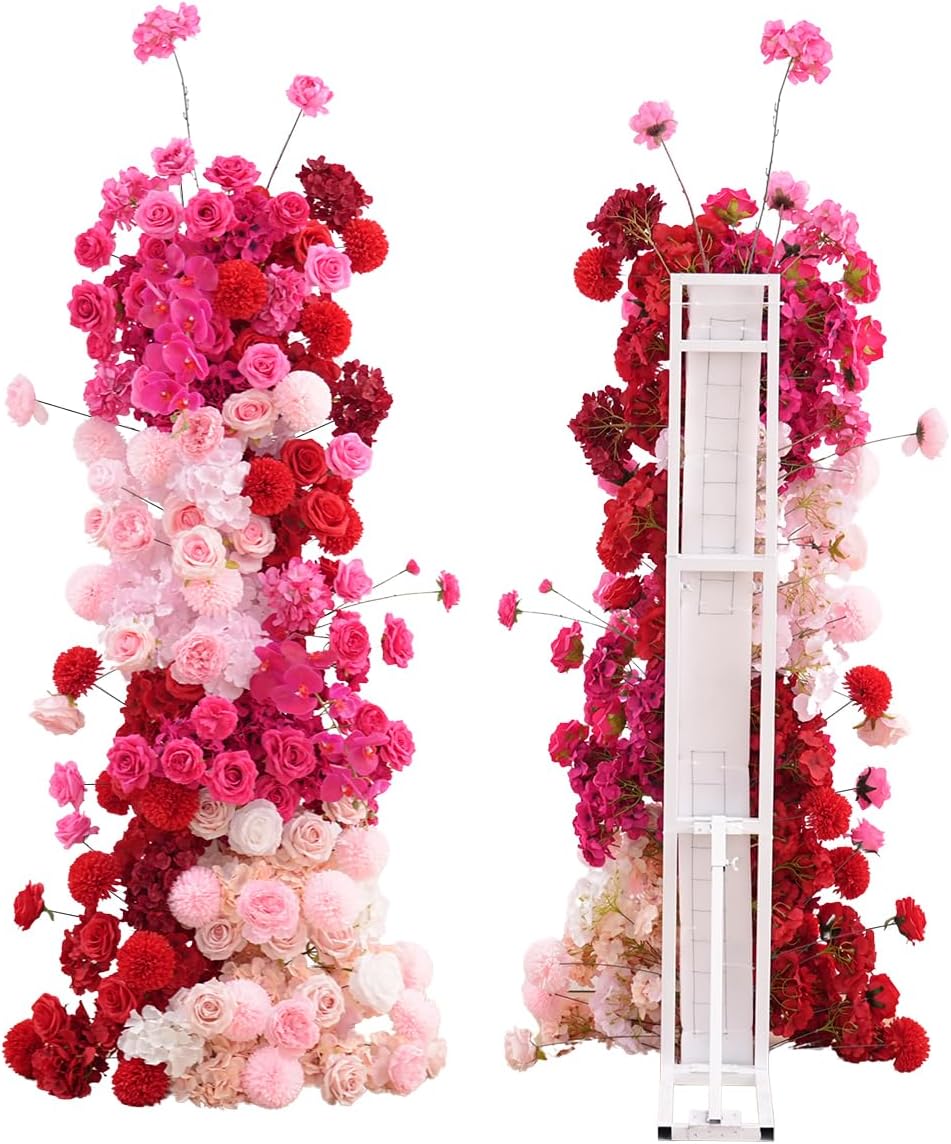 Angela flower White Metal Adjustable Pipe Backdrop Stand With Support Rod Base, Pack Of 2