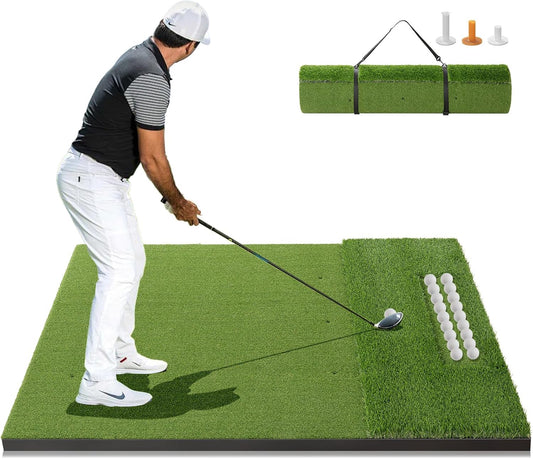 5x4ft Golf Mat with Ball Tray, 31mm Thickened Golf Hitting Mats for Backyard, Driving Range, Indoor/Outdoor