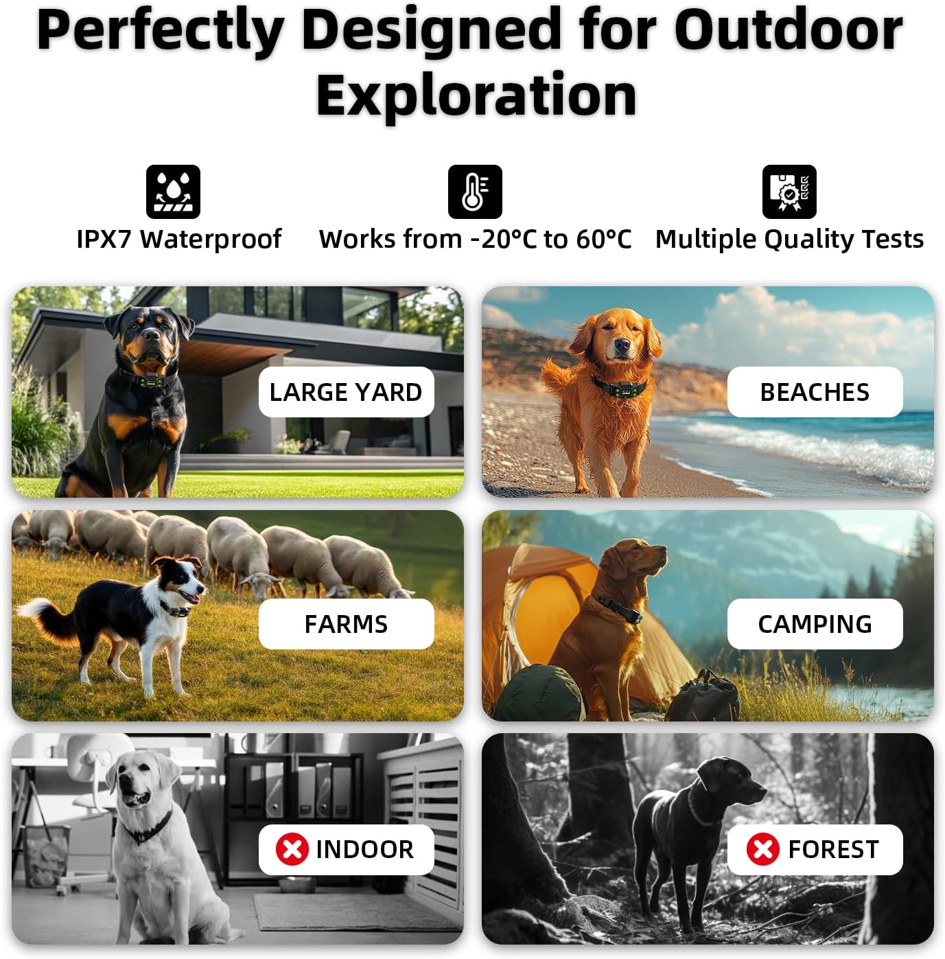 GPS Wireless Dog Fence Collar, Electric Dog Fence System with AI Smart Signal, 3 Training Modes, Radius 25-999 Yards