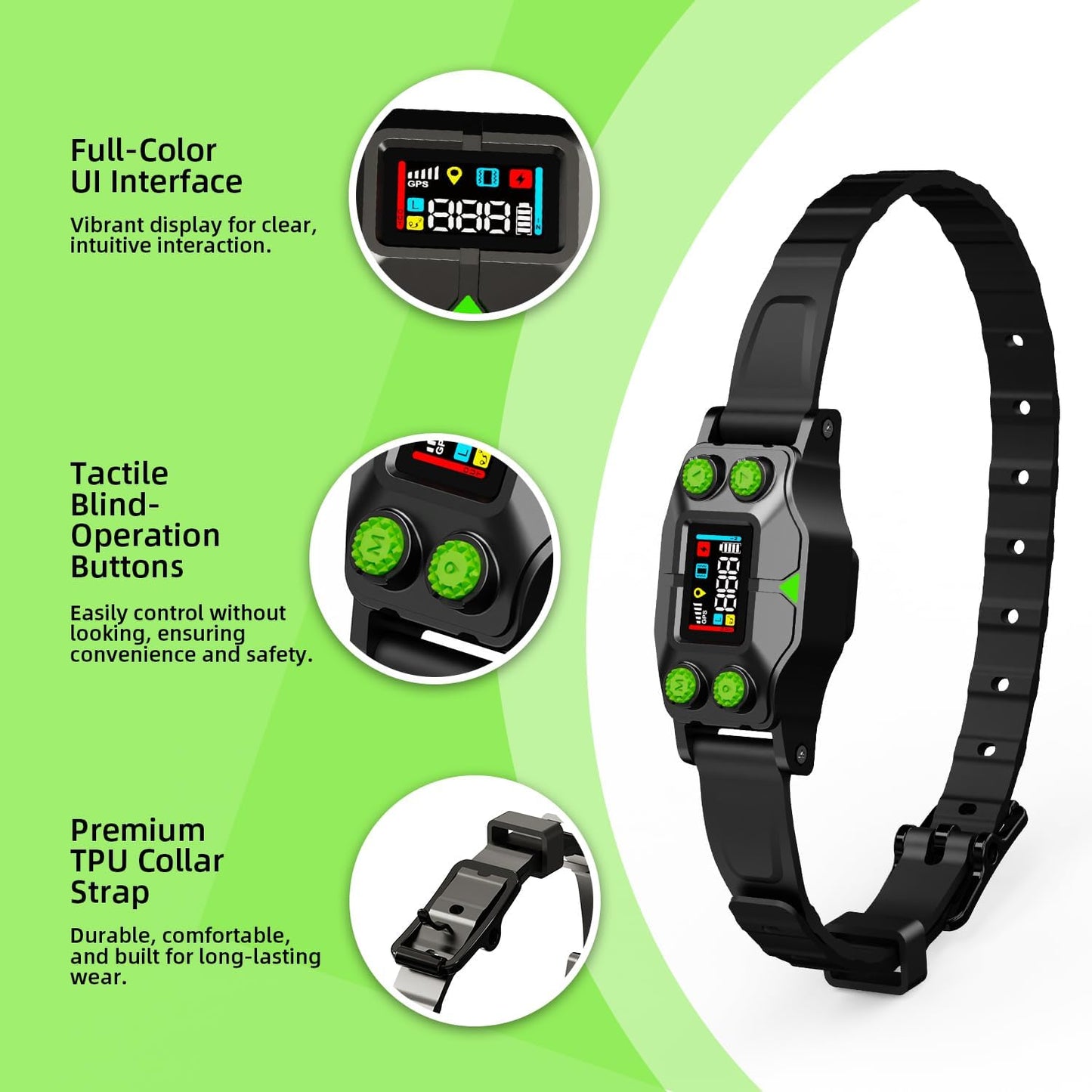GPS Wireless Dog Fence Collar, Electric Dog Fence System with AI Smart Signal, 3 Training Modes, Radius 25-999 Yards