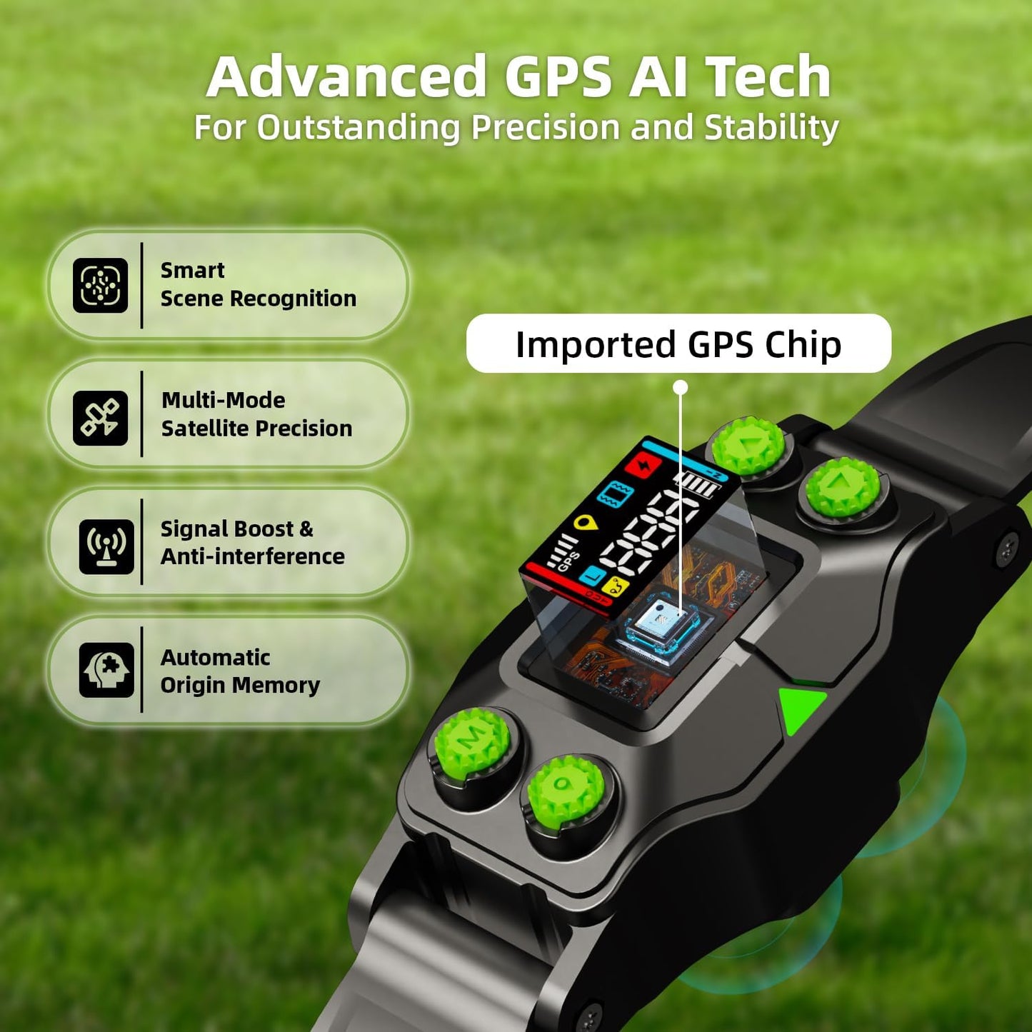 GPS Wireless Dog Fence Collar, Electric Dog Fence System with AI Smart Signal, 3 Training Modes, Radius 25-999 Yards