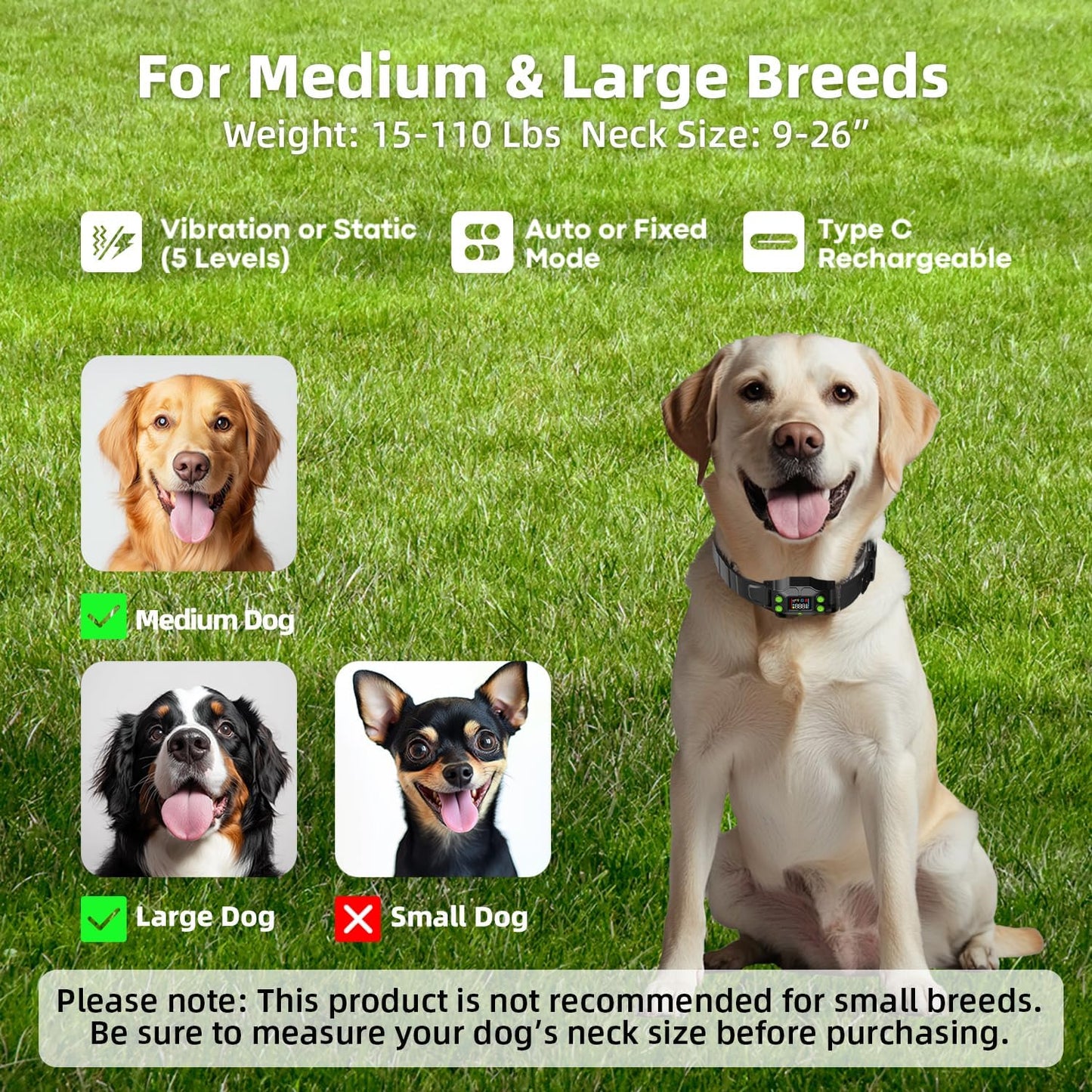 GPS Wireless Dog Fence Collar, Electric Dog Fence System with AI Smart Signal, 3 Training Modes, Radius 25-999 Yards