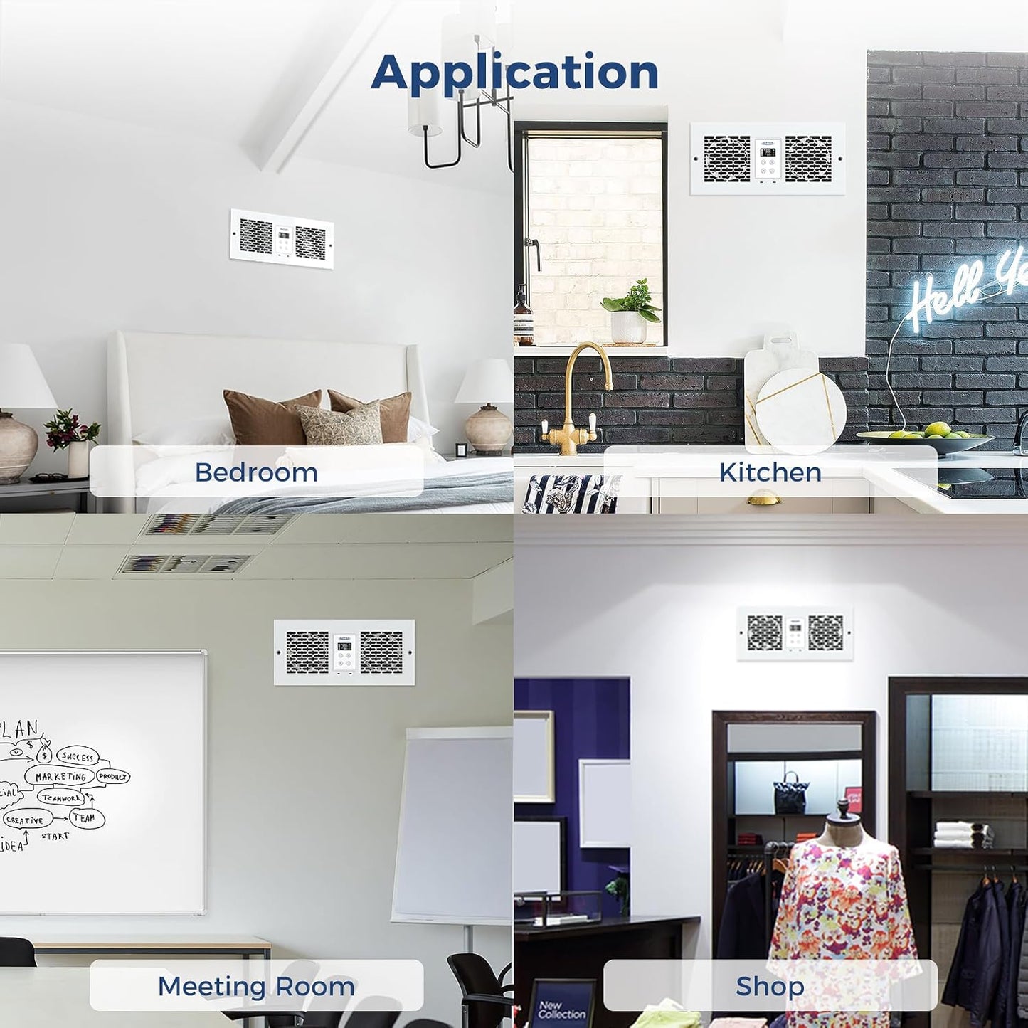 Room to Room Fan with Remote Control, 300CFM with Dual Fans, Temperature Control