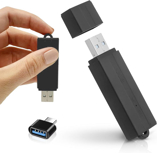 USB Audio Recorder 288 Hours, Hands-Free Recording, Long Battery Life, Easy File Transfer, Compact