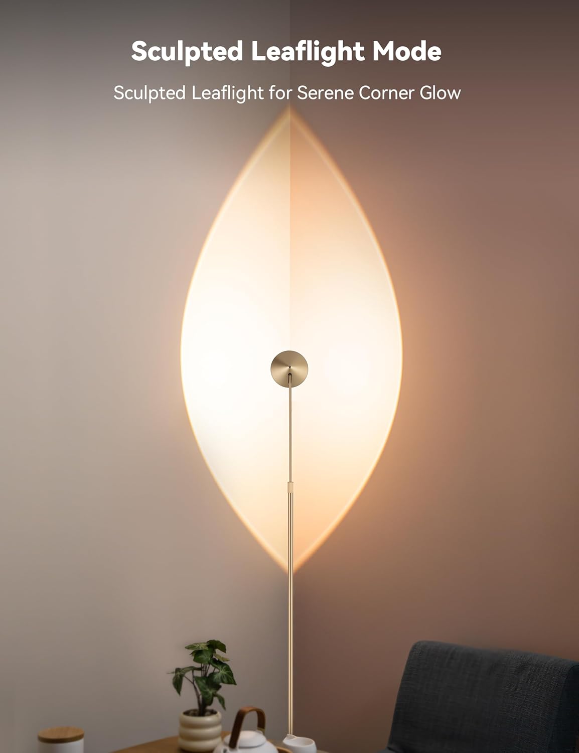 Gold Floor Lamp, Up and Down 15 0degree Rotatable and Adjustable Height, 3-Stage Touch Dimming