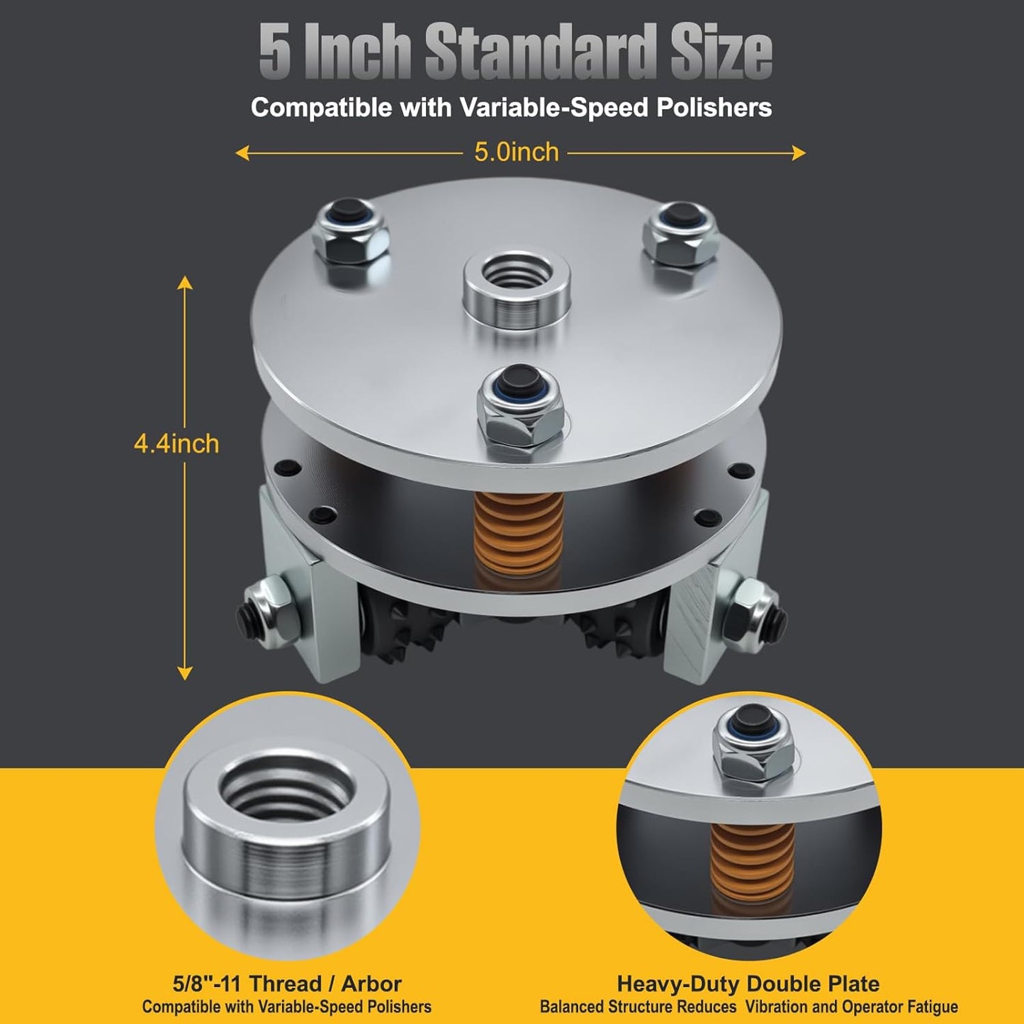 5 Inch Bush Hammer Plate, Stone Concrete Bushing Tool for Coating Removal, CSP 4 to 5 Surface Roughening