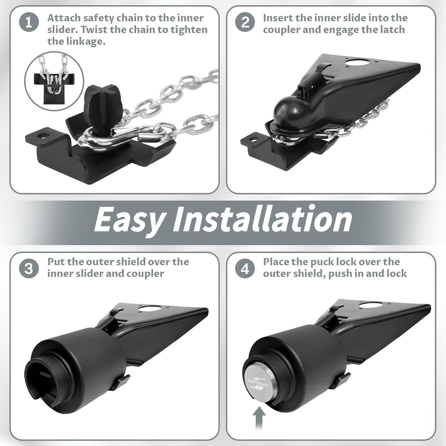Upgraded Trailer Lock, Fits 2-5/16 Inch Coupler Heavy Duty Anti-Theft Trailer Hitch Lock, Model 2025