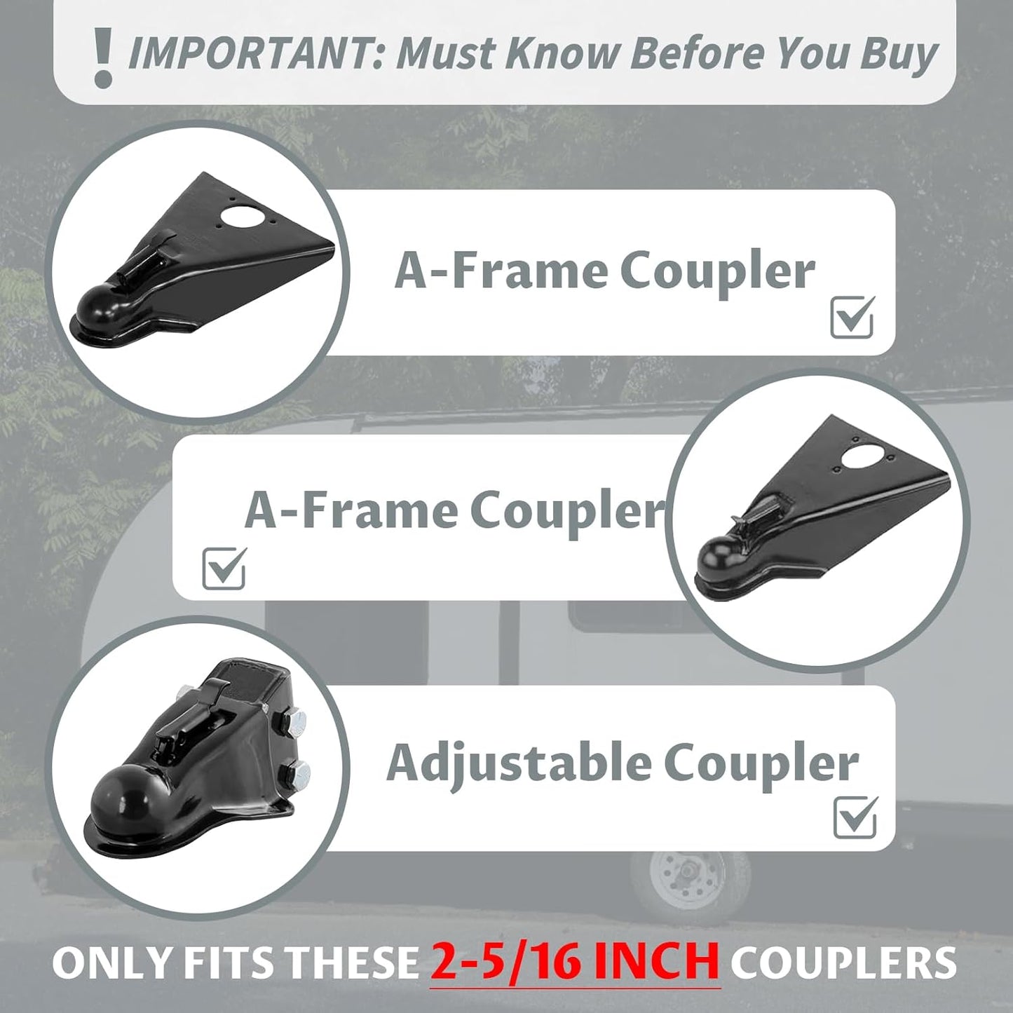 Upgraded Trailer Lock, Fits 2-5/16 Inch Coupler Heavy Duty Anti-Theft Trailer Hitch Lock, Model 2025