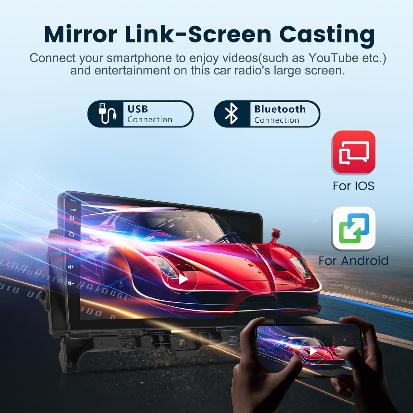 2G+64G Car Stereo Radio for Honda Accord, 2008-2013 with Wireless Carplay Android Auto, 10.1 inch Touch Screen