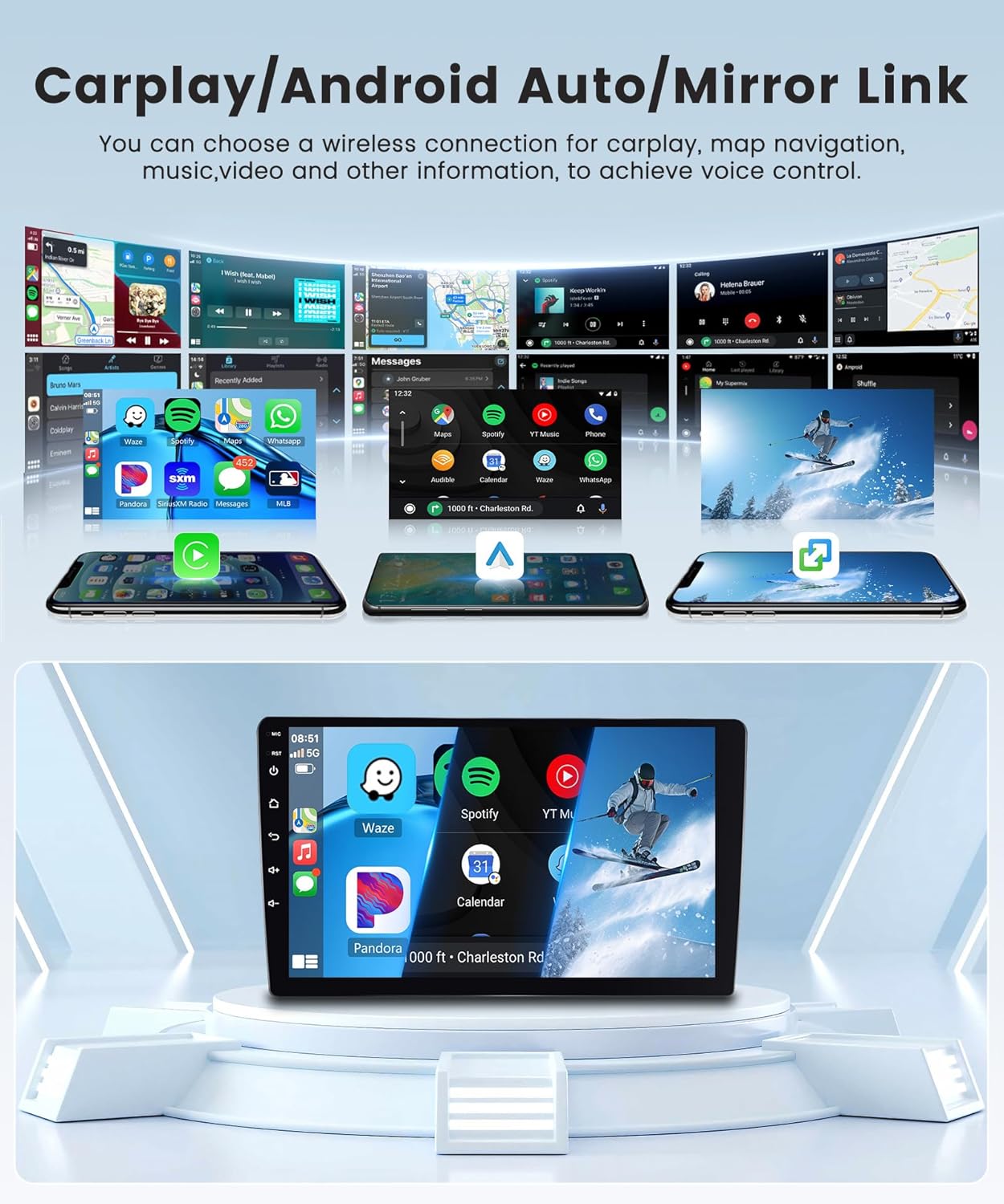 4G+64G Car Radio Stereo for Ford Fusion 2013-2019 for Ford Mondeo, Android 13 9 Inch Wireless Carplay/Android