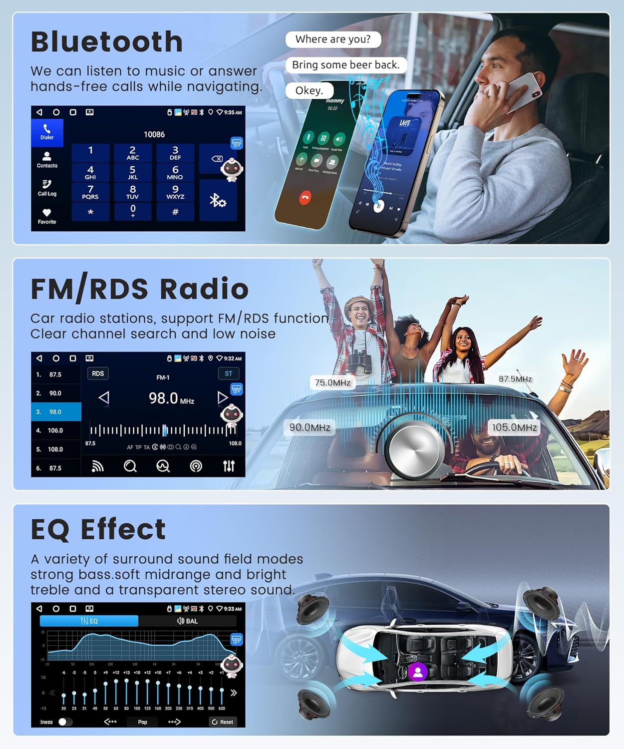4G+64G Car Radio Stereo for Ford Fusion 2013-2019 for Ford Mondeo, Android 13 9 Inch Wireless Carplay/Android