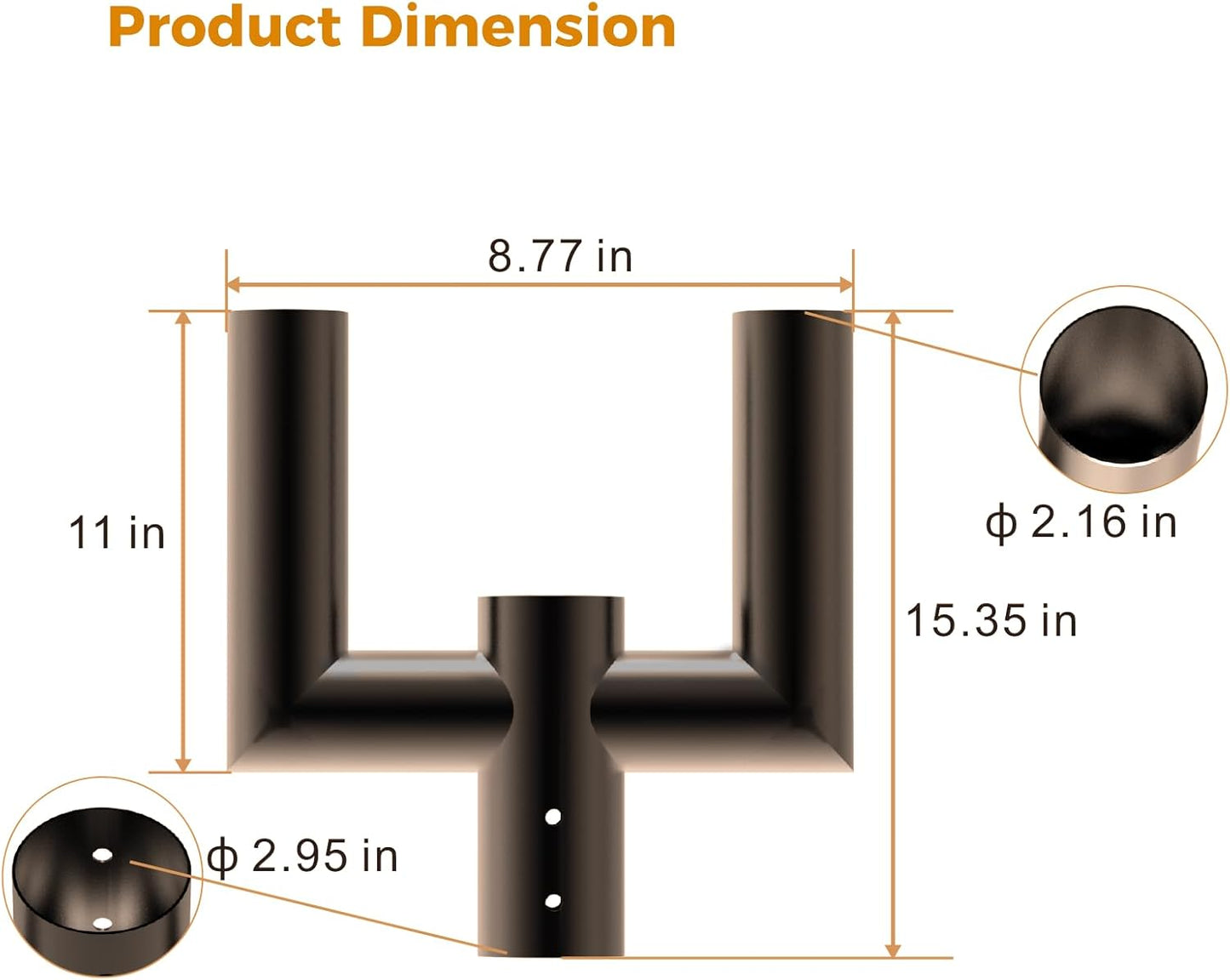 Double Bullhorn Bracket for 2 LED Parking Lot Lights Durable 180-Degree Round Pole Mounting Bracket for Street Lights Commercial Area Lighting