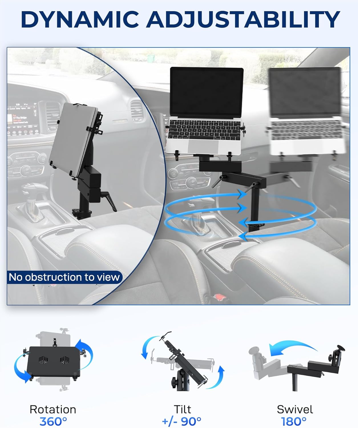 Car Laptop Mount Fit for Dodge Charger, Magnum, Challenger, Sprinter Van, Ram Promaster, Chrysler 300