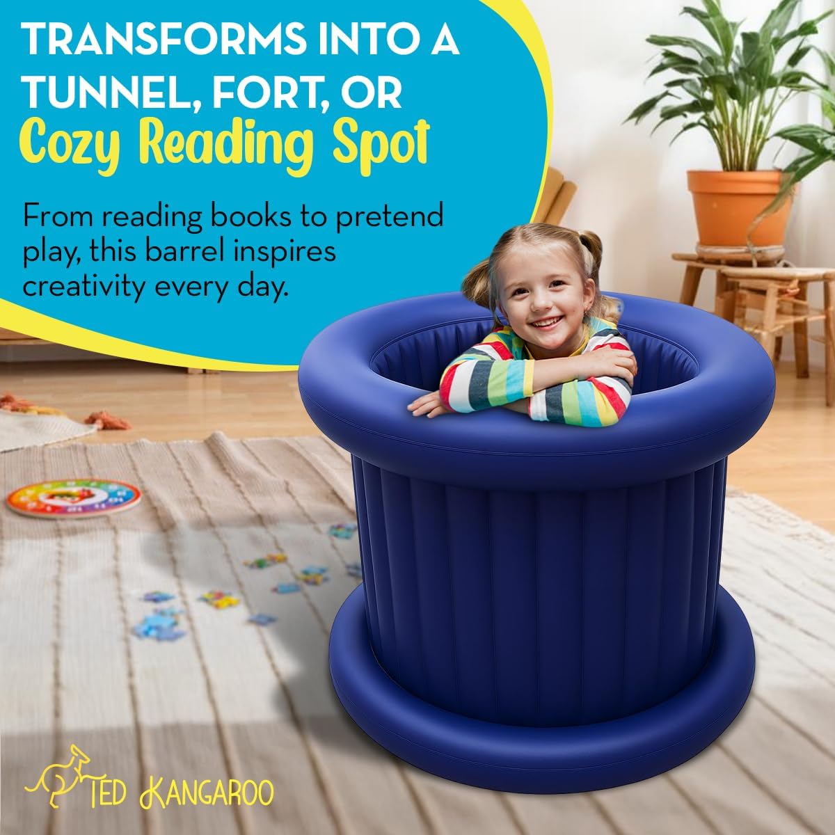 Barrel Roll Sensory Chair for Kids, Calming Vestibular Toy, Deep Pressure, Reinforced, Easy to Clean