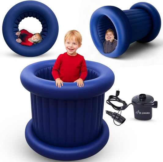 Barrel Roll Sensory Chair for Kids, Calming Vestibular Toy, Deep Pressure, Reinforced, Easy to Clean