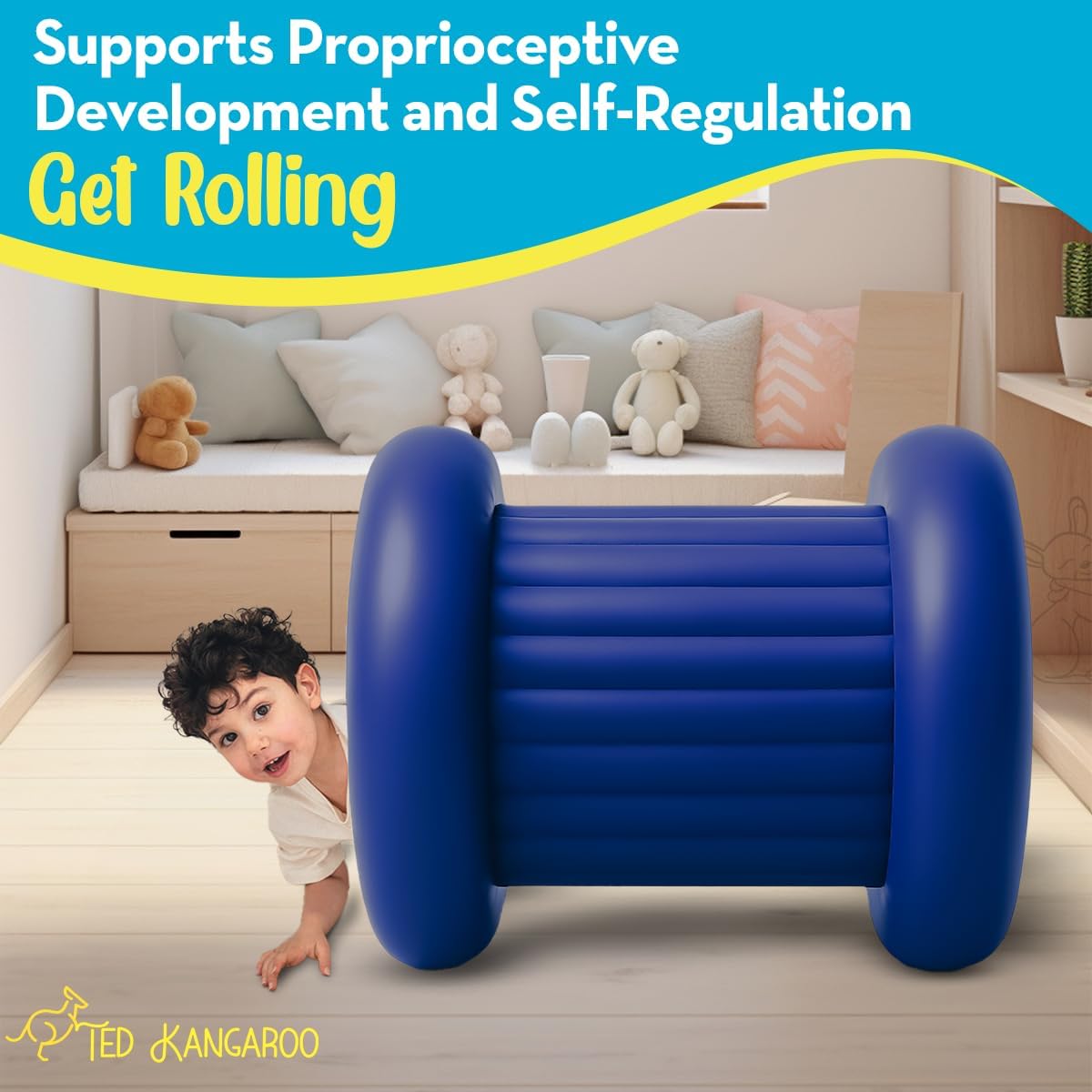 Barrel Roll Sensory Chair for Kids, Calming Vestibular Toy, Deep Pressure, Reinforced, Easy to Clean