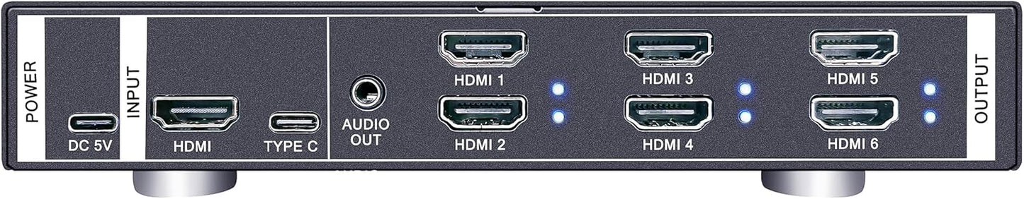 4K60 Video Wall Controller 2X3 3X2 UHD TV Wall Controller 2X2 1X5 5X1 1X6 6X1 Support HDMI USB-C 4K60