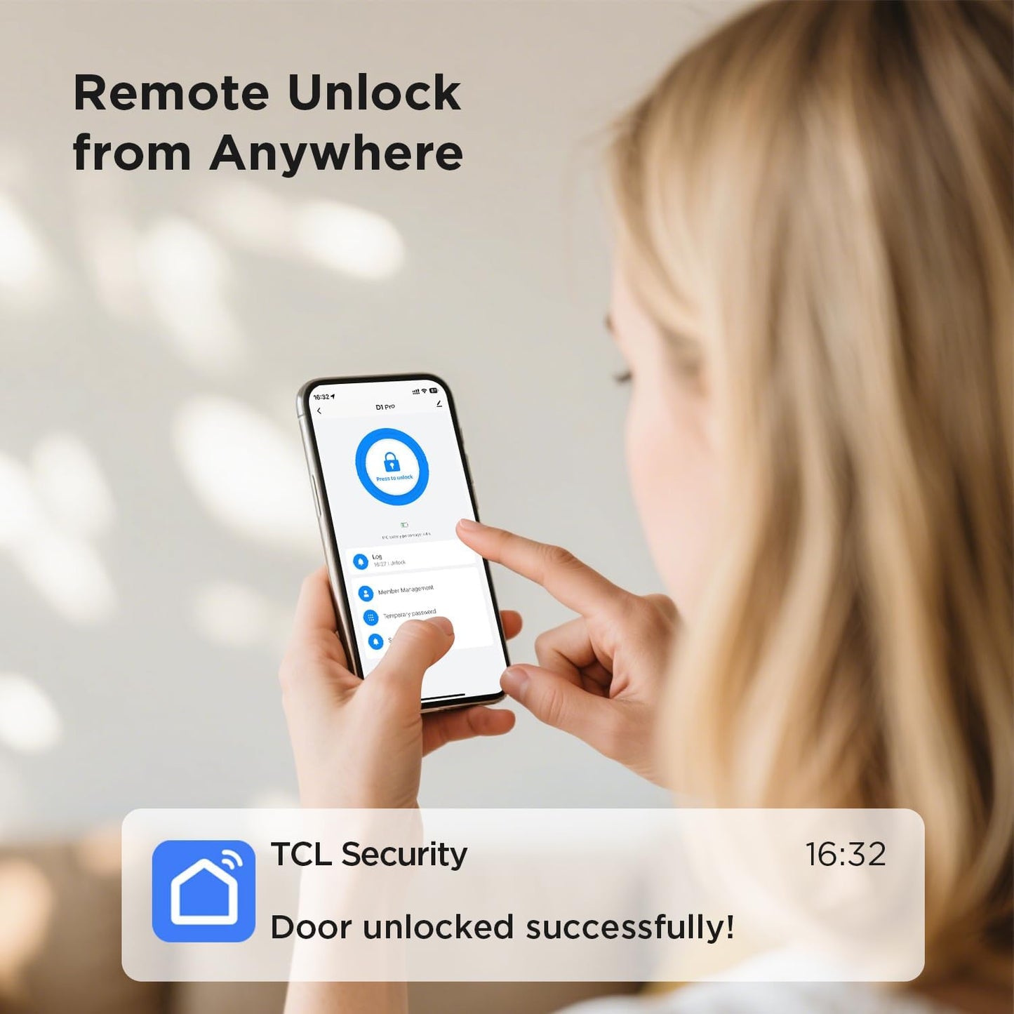 Smart Lock D1 Pro, Palm Vein Recognition Door Lock with App Control, Keyless Entry Door Lock