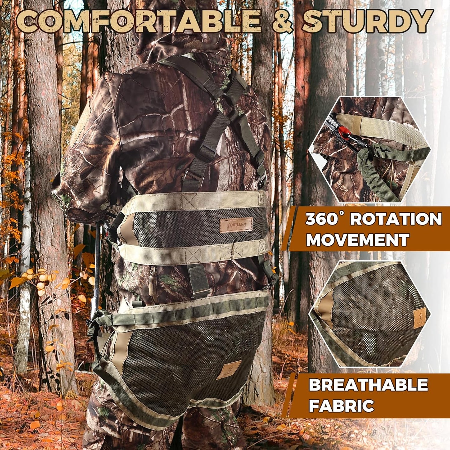 Tree Saddle Hunting Kit, Lightweight Tree Climbing Saddle Adjustable  Accessory with removable Padding