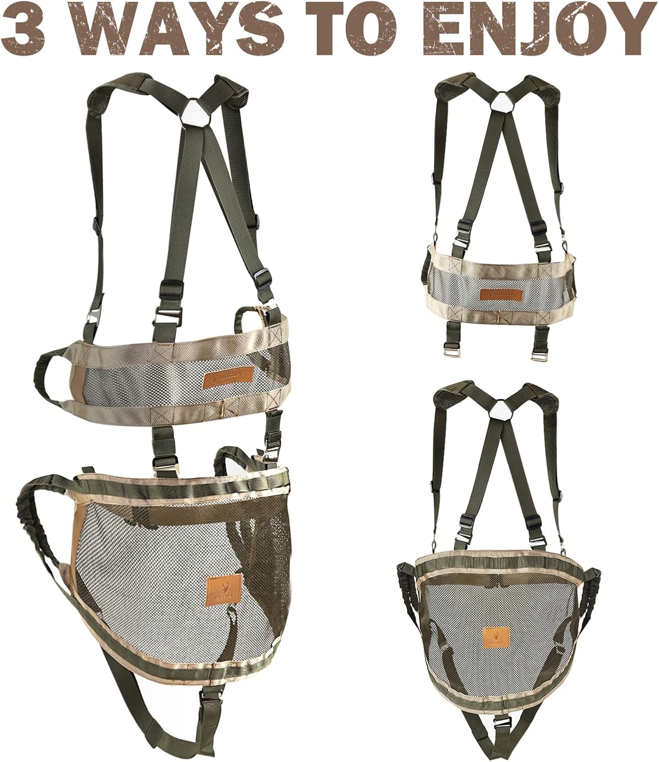 Tree Saddle Hunting Kit, Lightweight Tree Climbing Saddle Adjustable  Accessory with removable Padding