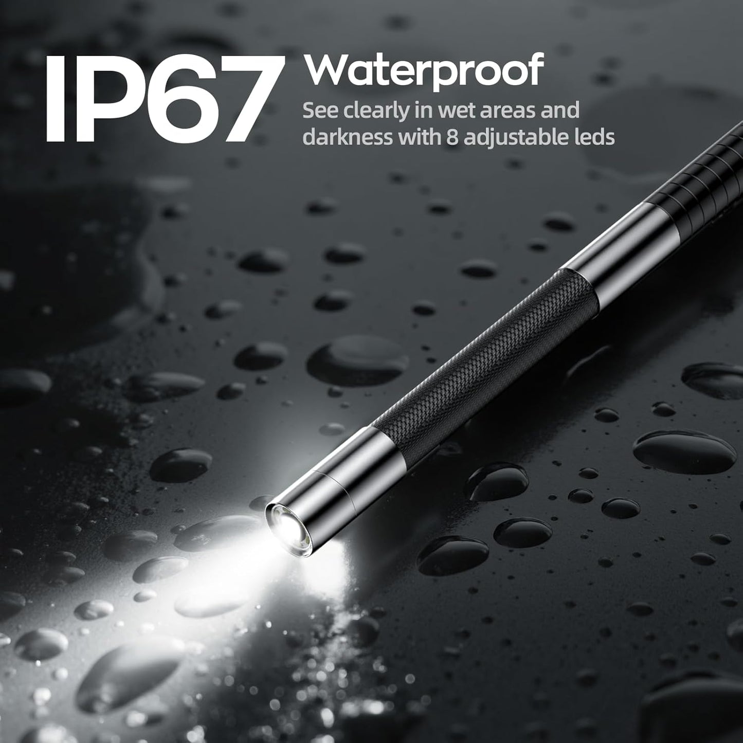 Two-Way Articulating Borescope 0.24in Endoscope Camera with Light Flexible Inspection Camera