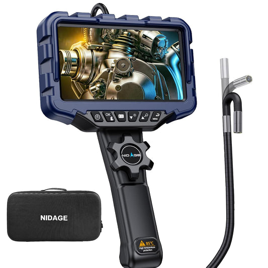 Two-Way Articulating Borescope 0.24in Endoscope Camera with Light Flexible Inspection Camera