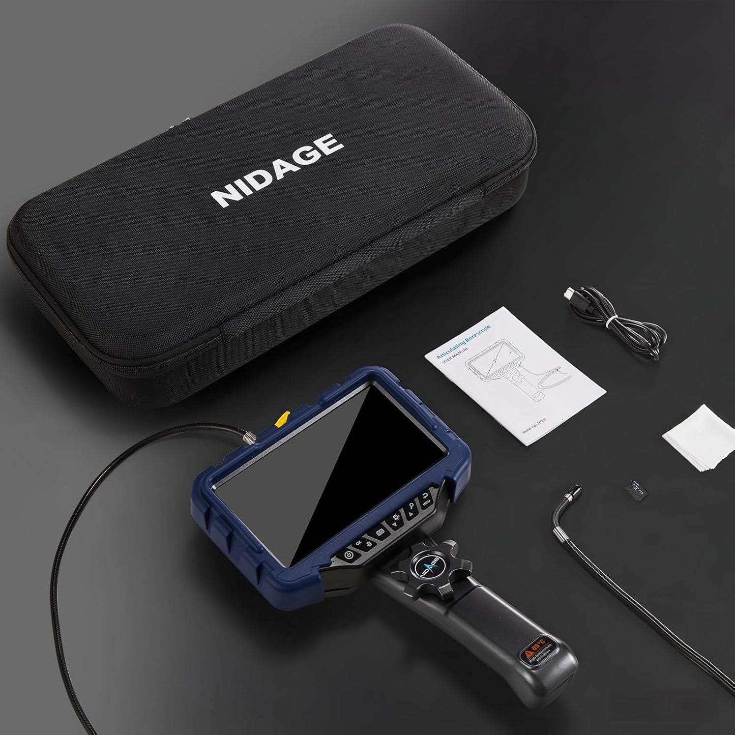 Two-Way Articulating Borescope 0.24in Endoscope Camera with Light Flexible Inspection Camera