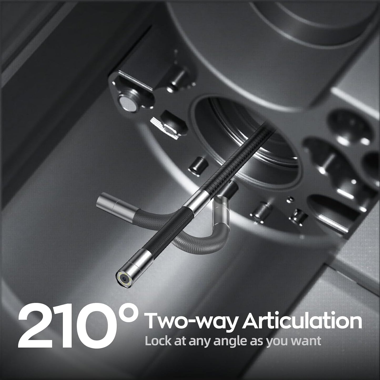 Two-Way Articulating Borescope 0.24in Endoscope Camera with Light Flexible Inspection Camera
