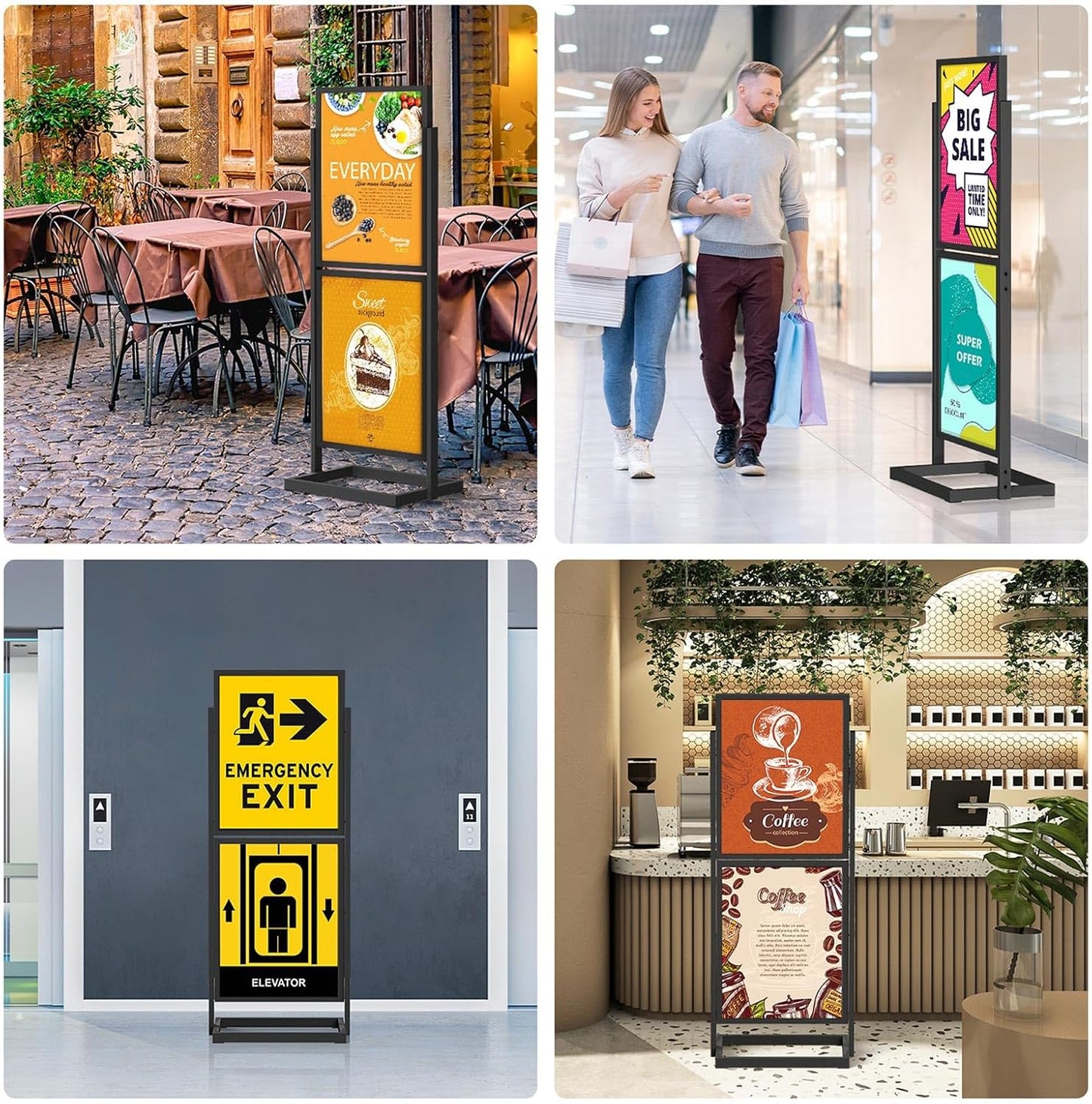 Sign Holder Floor Stand, Heavy Duty Metal Floor Standing Display, Double Sided Poster Stand 22' x 28'
